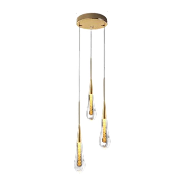Injueey Lámpara colgante de cristal LED moderna Lámpara colgante para comedor Cocina Vestíbulo Iluminación y accesorios 3 cabeza