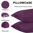 thumbnail image 5 of Dark Purple Throw Pillow Covers 18x18 Inch Set of 2, Farmhouse Burlap Solid Brown Color Modern Linen Texture Waterproof Outdoor Pillow Covers, Decorative Cushion Pillowcases for Couch Sofa Bed Patio, 5 of 9