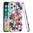 thumbnail image 2 of For Apple iPhone 15 (6.1") Cross Bling Crystal 3D Full Diamonds Pearl Luxury Sparkle Rhinestone Glitter Hybrid Cover ,Xpm Phone Case [ Multi Rainbow ], 2 of 3