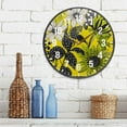 thumbnail image 3 of Yayeee Wall Clock Battery Operated 9.5" Silent Quartz Non-Ticking for Living Room Decor, Yellow Flowers, 3 of 8