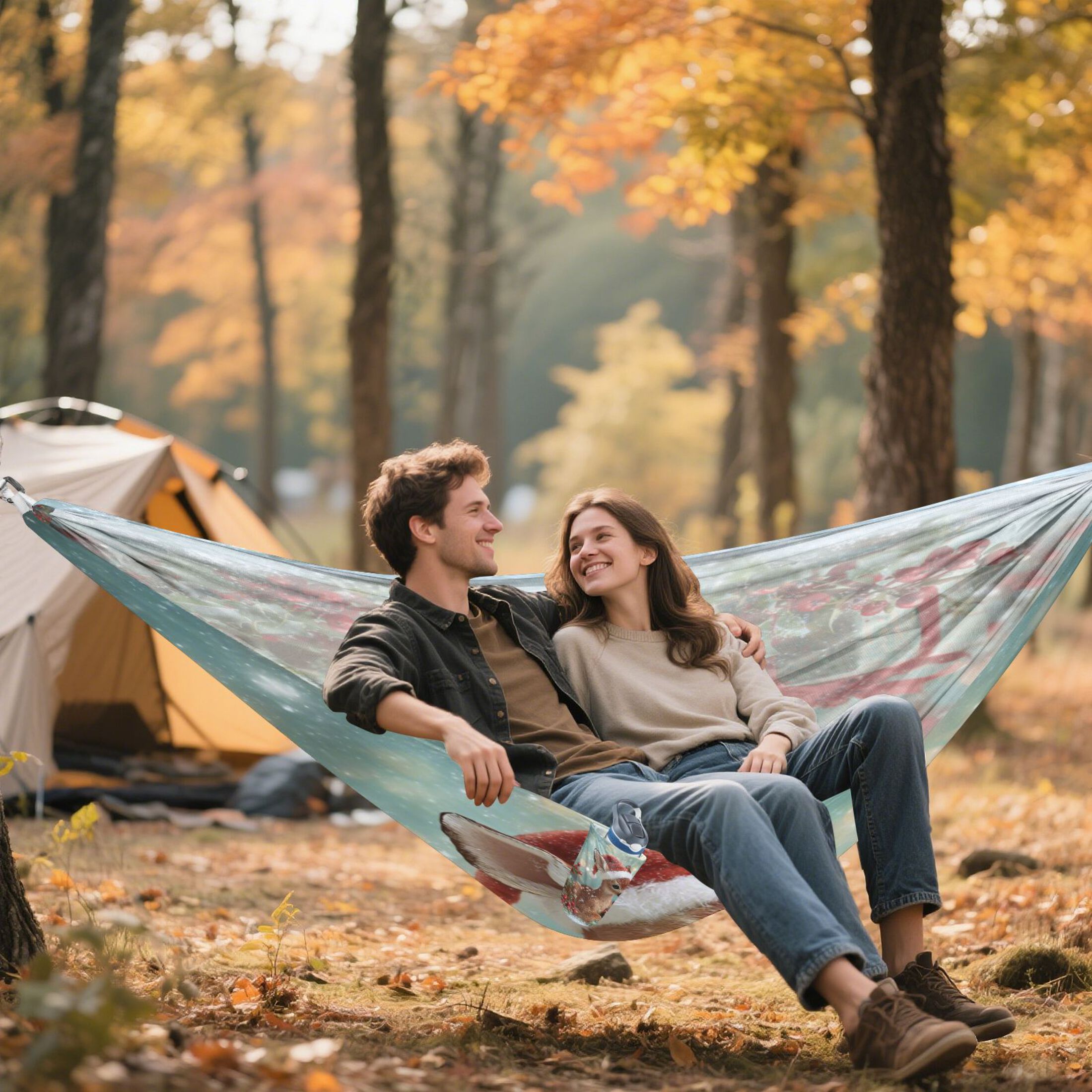 Hammock Camping Hammock Nylon Portable Hammock Travel Camping Hammock Warm Christmas Deer Cartoon