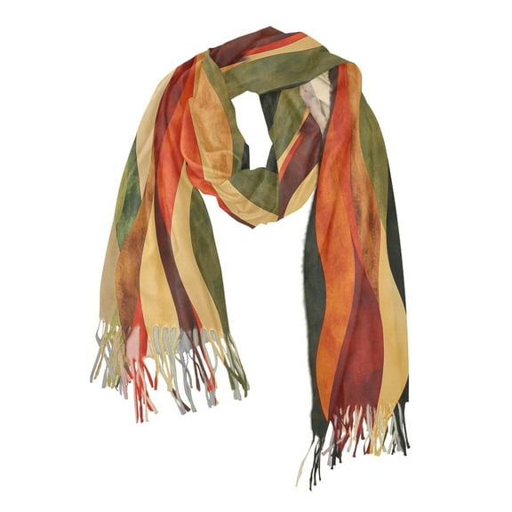 FORMRS Womens Scarf Winter Soft Long Big Warm Shawls Wrap Tassel Scarves, Abstract Desert Pattern