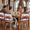 thumbnail image 5 of Christmas Truck Chair Covers Set of 1 Farm Cow Pine Tree Snowing Red Black Plaid Chair Back Covers Stretch Removable Washable Slipcovers Protector for Dining Room Kitchen Party Decor, 5 of 5