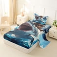 thumbnail image 2 of Homewish Cool Corgi Shark Twin Sheets,Cartoon Animal Bedding,Blue,Ocean Wave Decor,3 Pieces,1 Fitted Sheet and 1 Pillowcase, 2 of 6