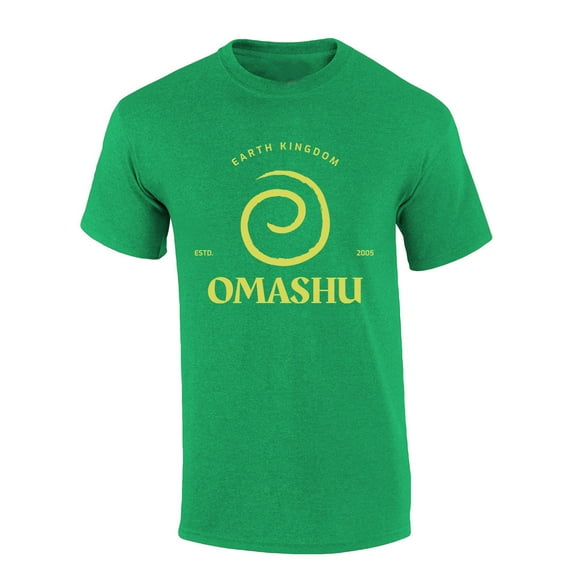 Mens Earth Tshirt Omashu Earth Kingdom Short Sleeve T-shirt-Heather Irish Green-6xl