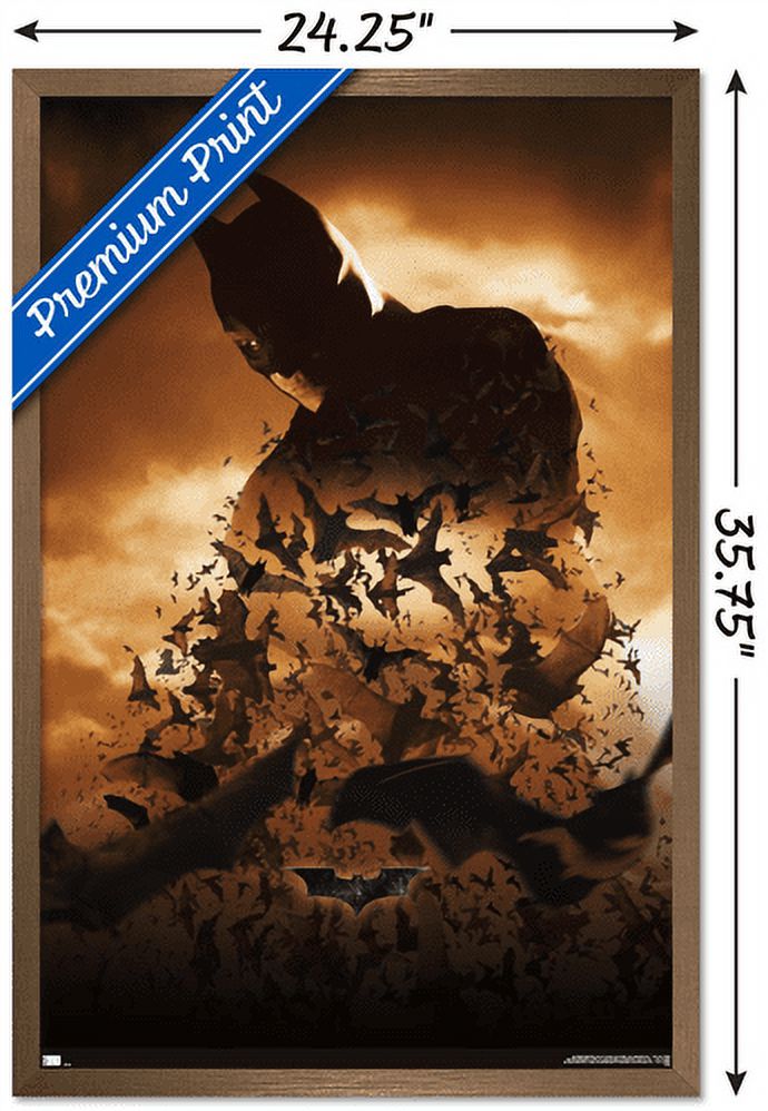 DC Comics Batman Begins - Batman One Sheet Wall Poster, 22.375" x 34", Framed