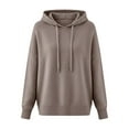 thumbnail image 4 of Women's Hoodie Warm Sweatshirt Loose Hooded Oversized Sweater Color:Dark Gray Size:XXXL, 4 of 4