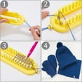 thumbnail image 5 of Hobbspring Knitting Loom Set Rectangular Knitting Board Loom Plastic Darning Needle Crochet Needle Yellow Scarf Looms Long Hats Shawl Making Tool DIY Yarn Weaving Kits for Women Adults Beginners, 5 of 7