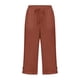 thumbnail image 3 of Pantalones de Lino Mujeres Outfits de Vacaciones Casual Elástico de la Cintura Cordón Suelto Recto Tubo Capris para la Playa de Verano, 3 of 5