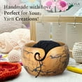 thumbnail image 5 of Wooden Yarn Bowl for Crocheting Large 7X4 Inch Extra Large, Cute Crochet Hooks of 5 & 6 mm with Knitting Bowl for Yarn, Best Gift for Crochet Lovers from Craft Supplier Brand INANOSA with Velvet Bag, 5 of 5