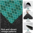 thumbnail image 3 of Teal Gold Checkerboard Checkered Pattern Kitchen Rugs Sets Of 3,Kitchen Runner Rugs Non Skid Washable,Decorative Kitchen Floor Mats for Kitchen,Sink,Laundry,17"x30"+ 17"x47" + 17"x59", 3 of 6