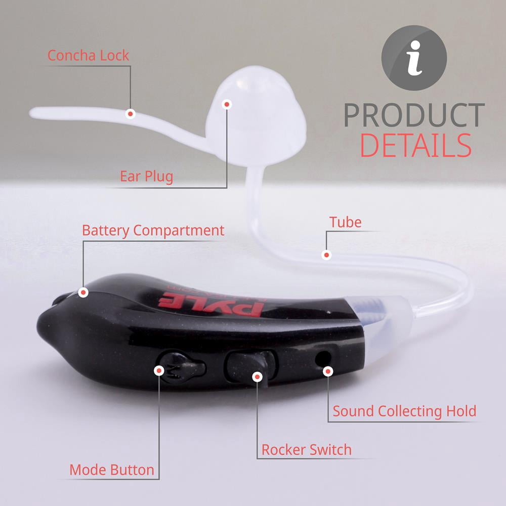 Pyle PHLHA52.2 - Hearing - Ear Hearing Amplifier, Universal Fit Behind-the-Ear (White)