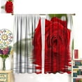 thumbnail image 3 of Rose Curtains, Beautiful Red Rose Plant Flower Reflection on Water Blackout Window Treatments, Thermally Insulated Rod Pocket Drapes for Kids Girls Women Bedroom Living Room Bathroom 84x84in, 3 of 6
