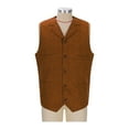 thumbnail image 5 of Timoontee Men's Vintage Suit Vest Casual Comfy Waistcoat Sleeveless V-Neck Jacket Vest Solid Button Down Vest Fall Fashion Vest Orange XXL, 5 of 7