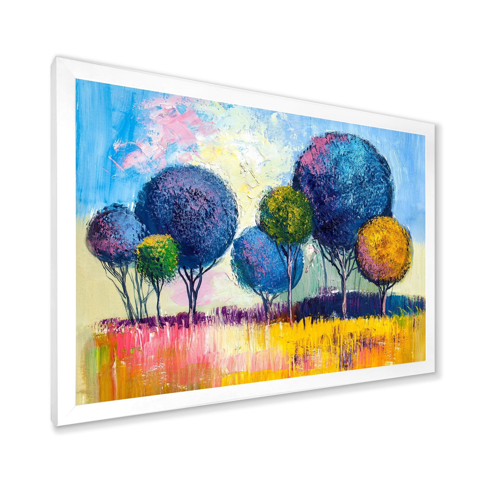 Designart 'Autumn Colorful Fantasy Trees III' Modern Framed Art Print