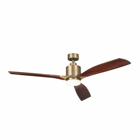 3 Blade Ceiling Fan with Light Kit in Modern Style-14.75 inches Tall and 60 inches Wide-Brushed Natural Brass Finish Bailey Street Home