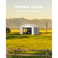 thumbnail image 7 of Riedhoff 10x20 ft Carport with 180g PE Tarp & Roll-up Doors for Sedans,Motos,ATVs and SUVs,White, 7 of 7