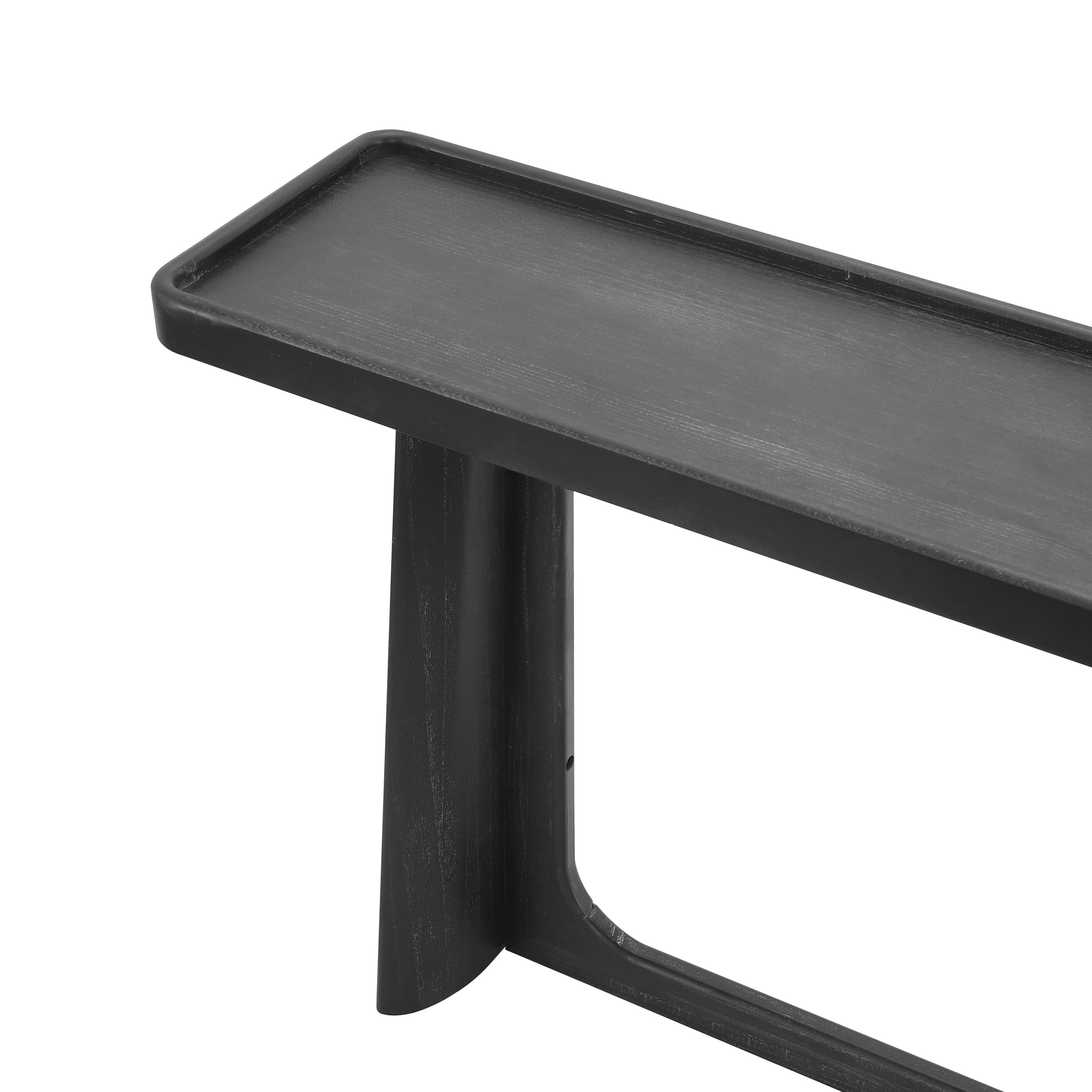 Euroco 58" Console Table with Tray Top Design, Narrow Long Sofa Table with Wood Frame, Farmhouse Entryway Table for Living Room, Hallway,Foyer,Black