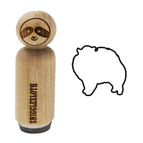 Pomeranian Dog Outline Rubber Stamp for Scrapbooking Crafting Stamping - Mini 1/2 Inch