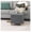 Grey With Burlywood Legs, variant on 17.3" Modern Oatmeal Teddy Storage Ottoman, Upholstered Cube Foot Stool with Hinged Lid, Round Solid Wood Legs, Versatile Vanity Seat for Living Room, Bedroom