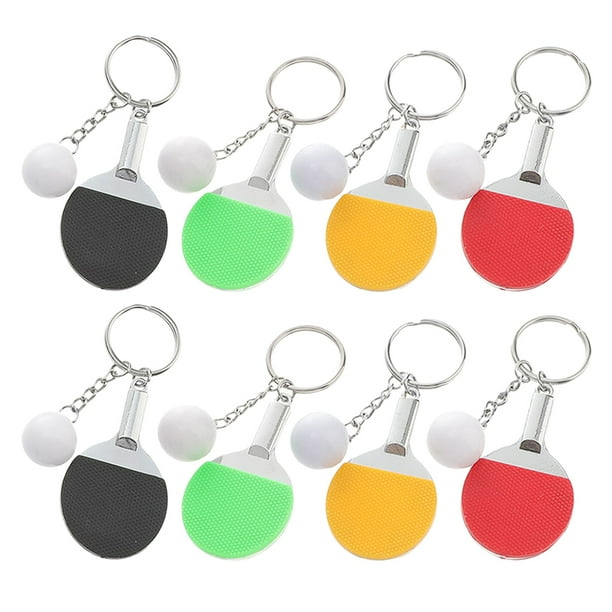 8 mini llaveros de raqueta de tenis de mesa, llaveros deportivos para amantes del ping-pong, llavero colgante portátil para bolso, recuerdo de fiesta deportiva, amantes, equipo, familia.