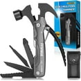 thumbnail image 2 of PYYNA-12 in 1 Hammer Multitool, Caming Mulititool with Screwdriver, Safety Lock and Durable Nylon Sheath, Christmas Stocking Stuffers for Men Adults, Birthday Gifts Survival Tools for Him, Dad, Grey, 2 of 4