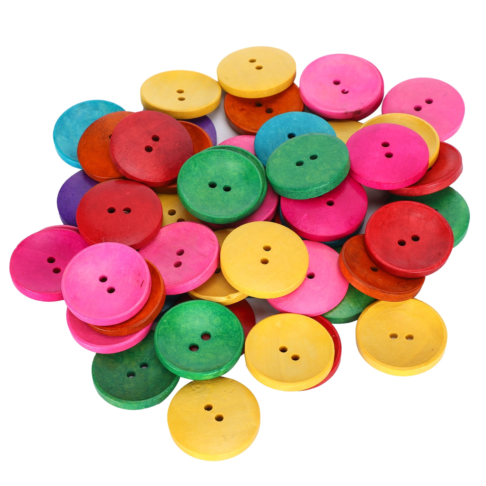 225 Boutons Ronds En Bois De 12 Mm - Lot Multicolore, 2 Trous - Pour Couture, Bricolage Et Loisirs Créatifs