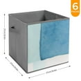 thumbnail image 2 of Set of 6 Collapsible Oxford Fabric Storage Cubes with Handles, Foldable Closet Organizer Bins for Clothes, Toys, Shelves, Home & Kitchen Blue Green Abstract, 2 of 7