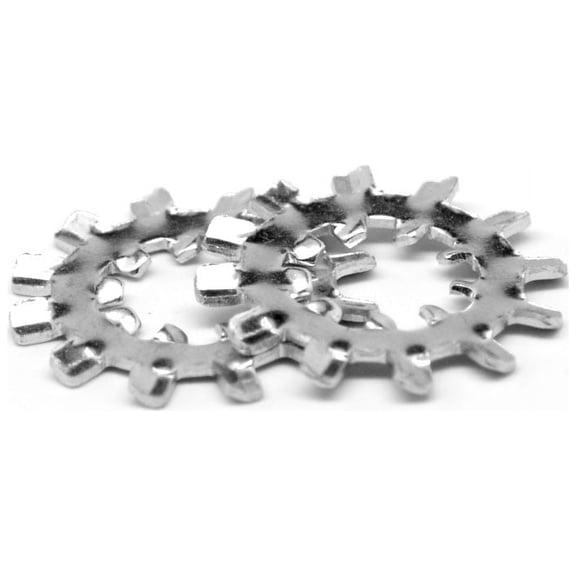 #8 x .610/.580 Internal / External Tooth Lockwasher Low Carbon Steel Zinc Plated Pk 5000