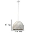 thumbnail image 5 of Pendant with Hand Woven Rattan Shade and Cord, White- Saltoro Sherpi, 5 of 5