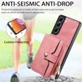 thumbnail image 5 of for Samsung Galaxy S22 Plus Wallet Case, Crossbody Phone Purse with Card Holder for Women, Zipper PU Leather Carrying Cover Gift with Shoulder Strap Kickstand Anti-drop for S22 Plus - Pink, 5 of 10