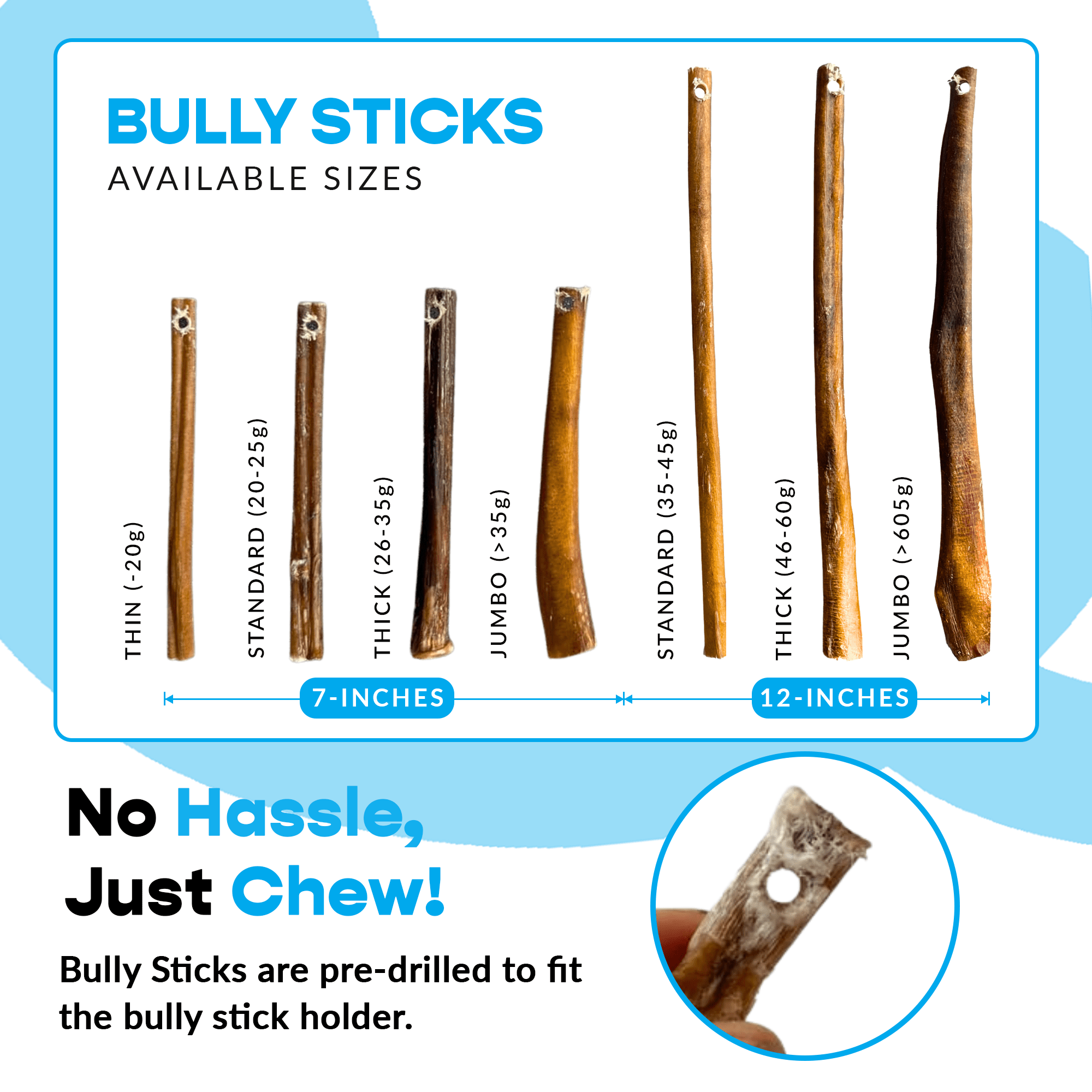 7" Thin Bully Sticks - Refill Pack