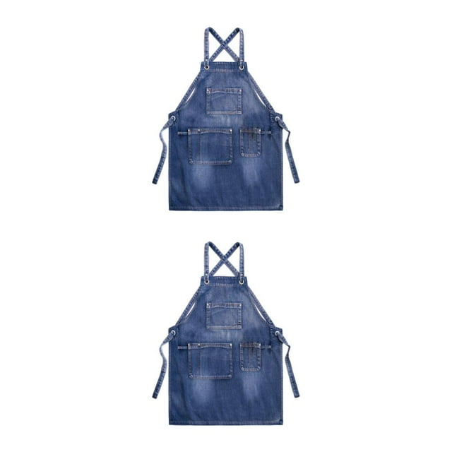 Youkk Stylish And Durable Apron For Unisex Kitchen And Work Kitchen Apron Cloth Working Apron Work Apron Affordable Blue 2Set