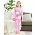 thumbnail image 2 of POPTEM Pajamas for Toddler Girls Sleepwear Unicorn Pjs Long Sleeve Casual Clothes Pink 2T, 2 of 7