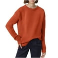 thumbnail image 1 of EGNMCR Chandail à Col Rond pour Femme Chandail Décontracté à Col Rond Européen Couleur Unie Chandail à Manches Longues Haut pour Femme, 1 of 5