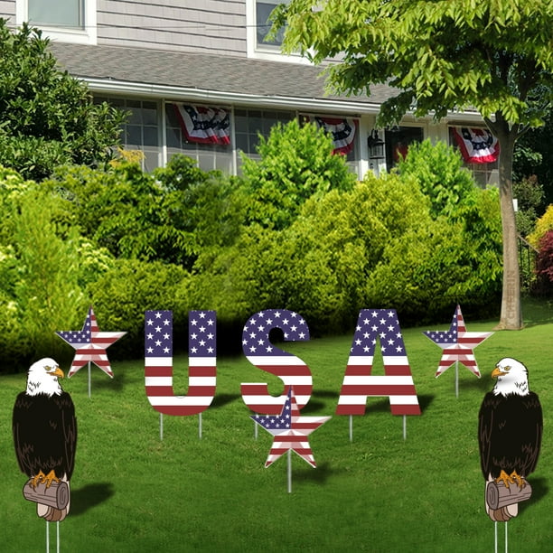 CHEERIN 4th of July Yard Sign - Independence Day Outdoor Lawn