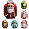 thumbnail image 4 of Hpapadks Men Hoodies Christmas Cartoon 3D Santa Print Hoodies Pullover with Front Pocket Holiday Party Drawstring Hooded Mens Sweatshirts, 4 of 4