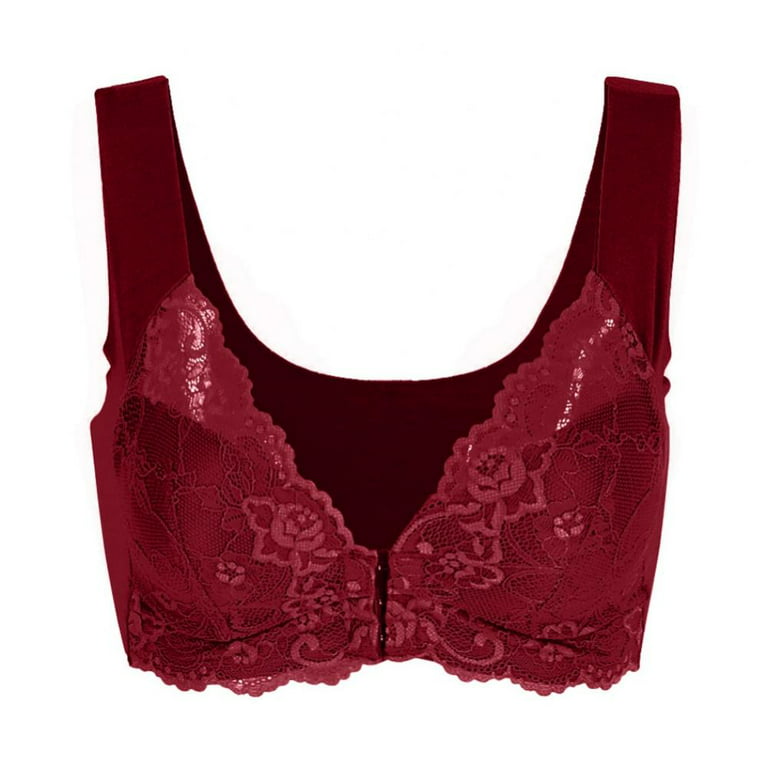 Front Closure Bra With Floral Lace Lift Stretch 5d Shaping