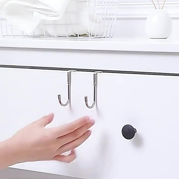 Ganchos de Acero Inoxidable para Cocina, Puertas de Armario En