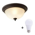 thumbnail image 5 of Better Homes & Gardens 15" Bronze Flush Mount Ceiling Light, Metal Base Frosted Glass Dome Shade, 5 of 14