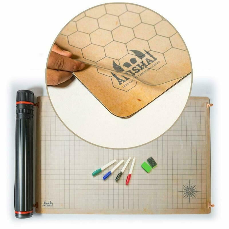 Rpg Battle Grid Mat 24" X 36" Double Sided Neoprene Mat Plus Dry