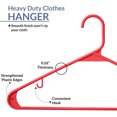 thumbnail image 6 of ROYALE Plastic Hangers 20 Pack - Red Plastic Hangers - Clothes Hanger With Hooks – Heavy Duty Space Saving Coat Hangers Ideal For Everyday Use For Tops, Skirt, Dress, Shirts, Pants (20 Pack, Red), 6 of 9