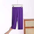 thumbnail image 3 of Stamzod Capri Pajama Pants Women Loose Casual Elastic Waist Comfy Pants Workout Yoga Lounge Pants Plus Size Pajamas XXXXL, 3 of 7