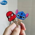 thumbnail image 1 of Disney Stitch Key Cover Caps Minnie Key Chains Avengers Spider Man Mickey Keychain Car Keychain The Disney Key Ring Holder Gifts, 1 of 4