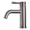 thumbnail image 1 of Robinet de Lavabo Profil Bas en Acier Inoxydable SUS304 avec Poignée Unique, Noyau de Valve en Céramique, Finition Brossée PVD, Connexion 1/2 Pouce, Tuyaux d'Entrée Tissés Chaud & Froid 60cm, Anti-Éclaboussures, Simple, 1 of 7