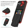 thumbnail image 4 of Allytechgroup for iPhone 16 Plus Rugged Case with Cards Holder, Heavy Duty Shockproof Hybrid PC TPU Back Cover Anti-Scratch Bumper Protective Phone Case for iPhone 16 Plus, Red, 4 of 9