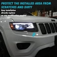 thumbnail image 3 of Xotic Tech Carbon Fiber Pattern Headlight Eyebrow Eyelid Molding Cover Trim Compatible with Jeep Grand Cherokee 2014-16, 3 of 9