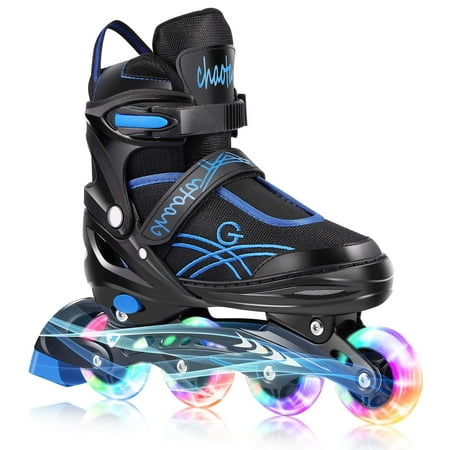 Inline Skates for Kids and Adults,Adjustable Roller Skates Blades for Adult Women Men Girls Boys with Light Up Wheels,Perfect for Indoor Outdoor Backyard Skating