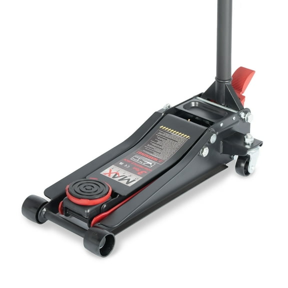 Maxority 3 Ton Low-Profile Heavy-Duty Floor Jack with With Dual-Piston Pump and Foot Pedal, Red