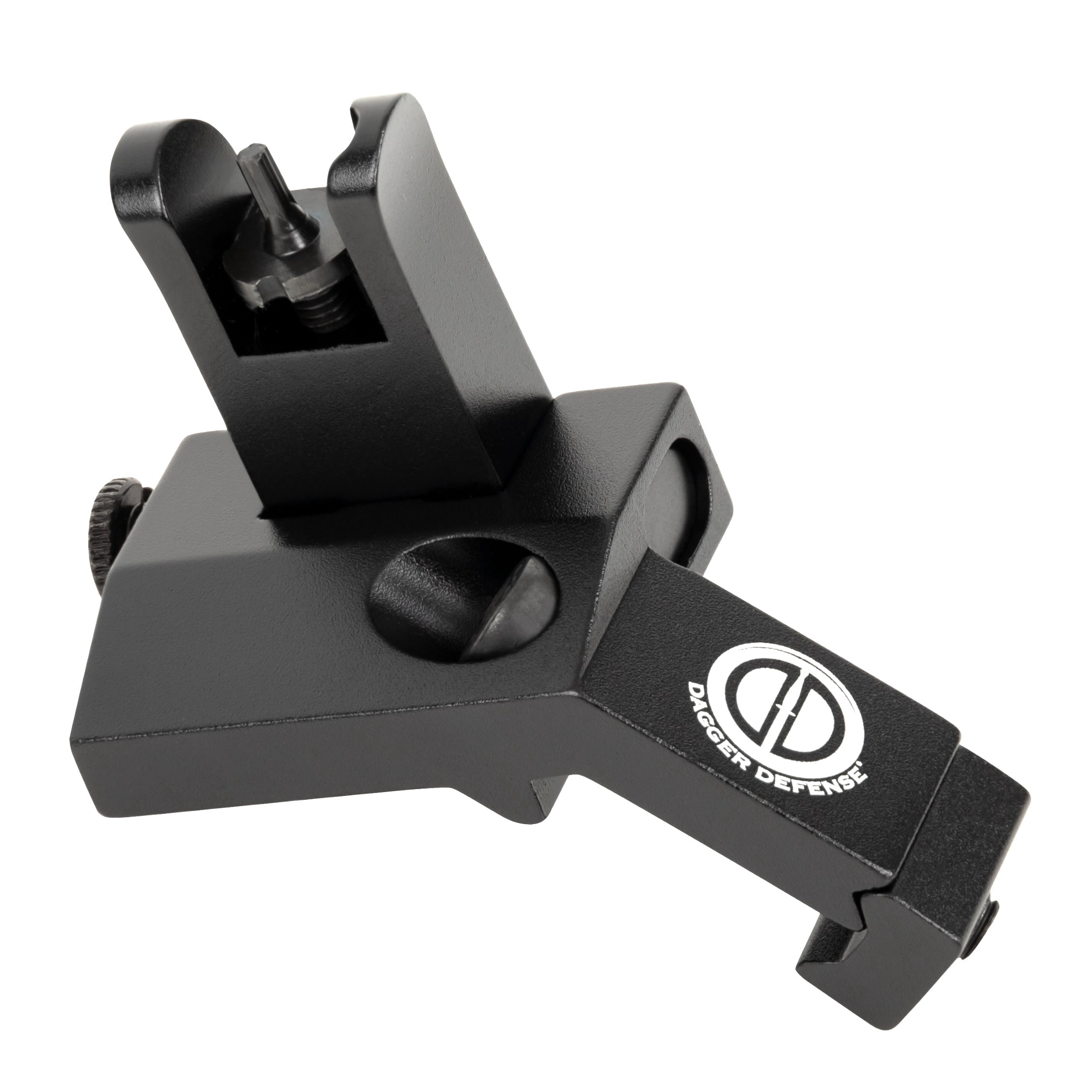 Dagger Defense flip up BUIS 45 degree picatinny rail mounted backup iron sights.